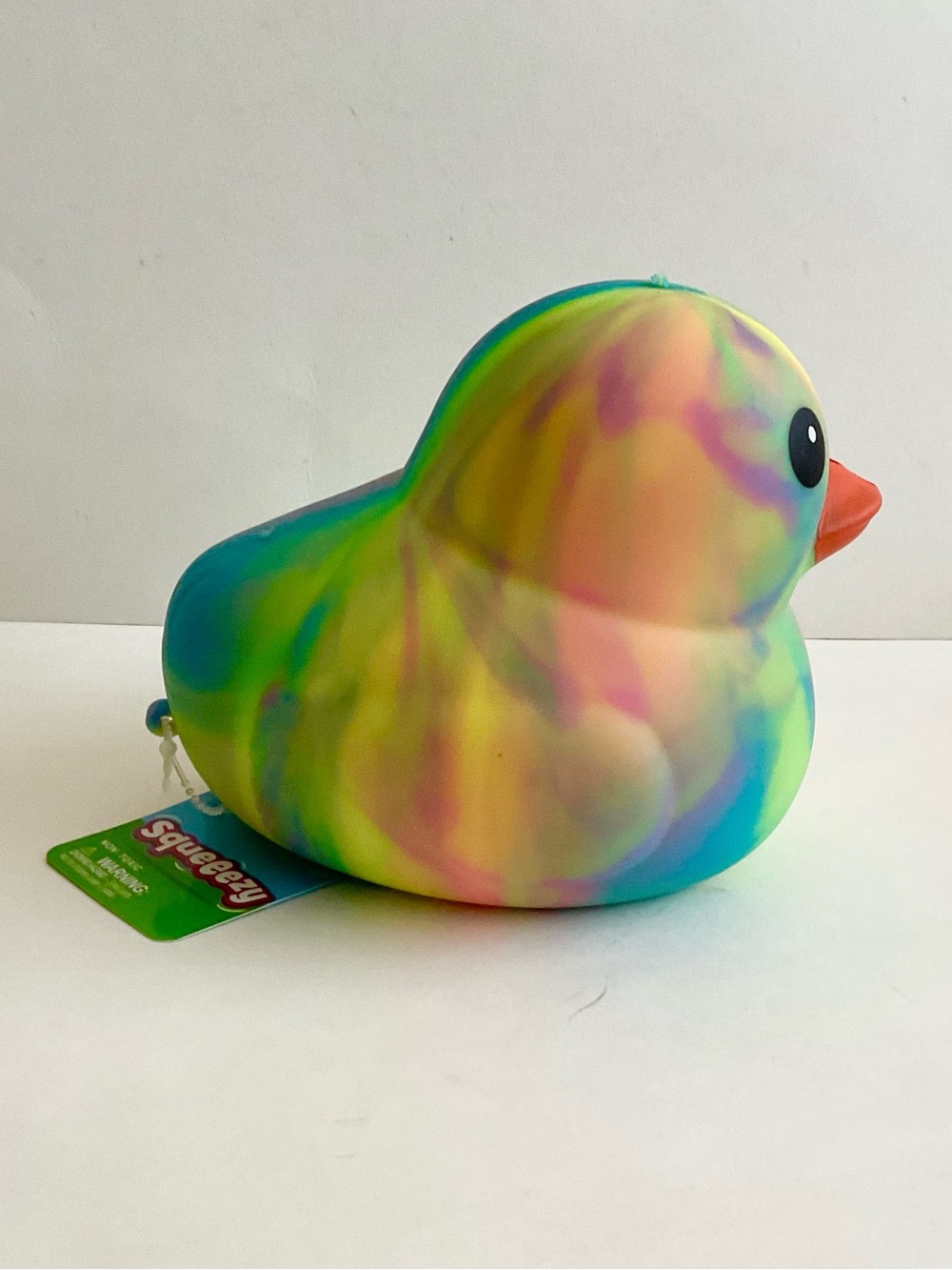 Sunny Days Jumbo Squeezy Duck XL Tie Dye Yellow Squishy Sensory Fidget Toy NEW